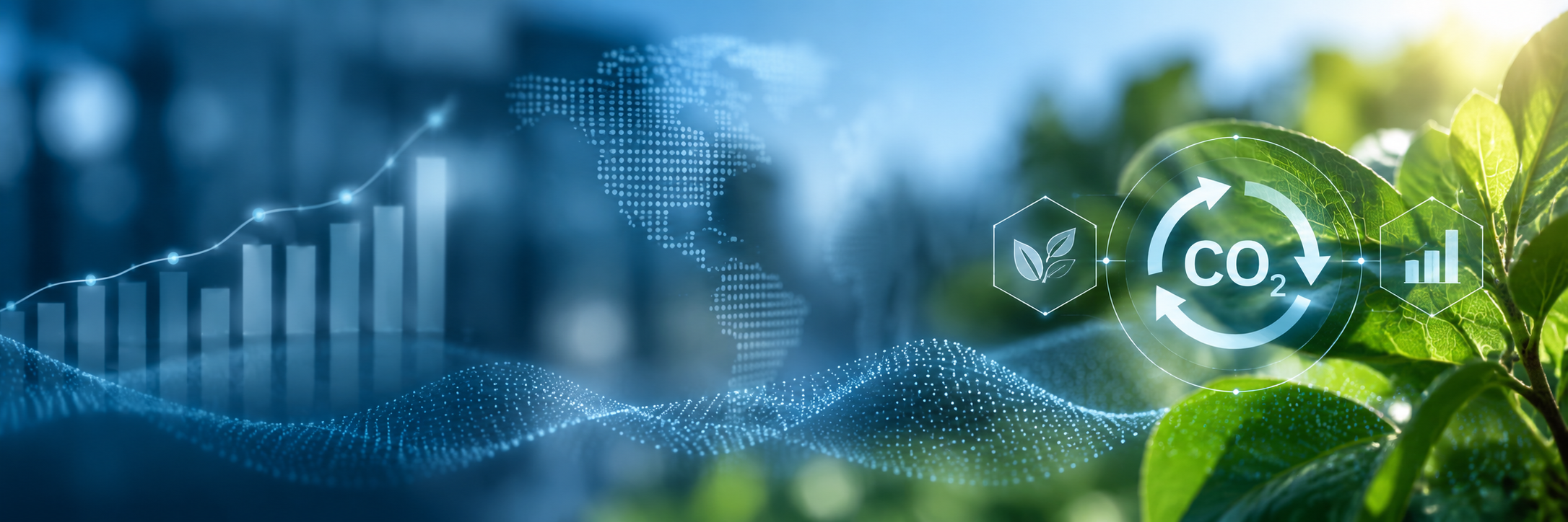 Carbon data, environmental analytics and CO2 reduction visualization