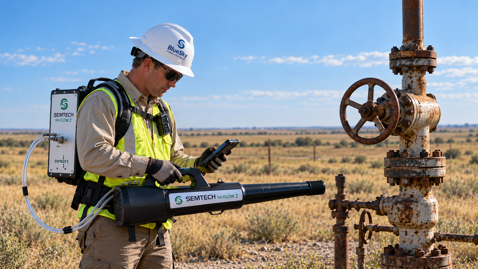 SEMTECH Hi-Flow methane measurement at an orphaned well