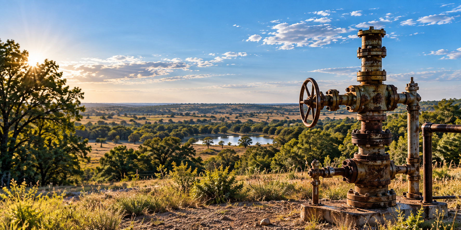 Orphaned well in an Oklahoma landscape